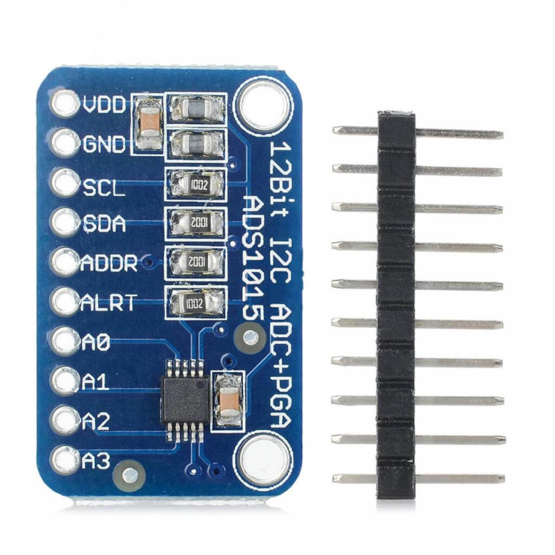 MODULO ADS1015 ADC 12BITS 4 CANALES + AMPLIFICADOR DE GANANCIA PROGRAMABLE