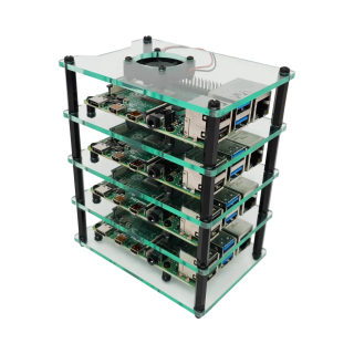 TORRE CLUSTER CON VENTILADORES PARA RASPBERRY PI