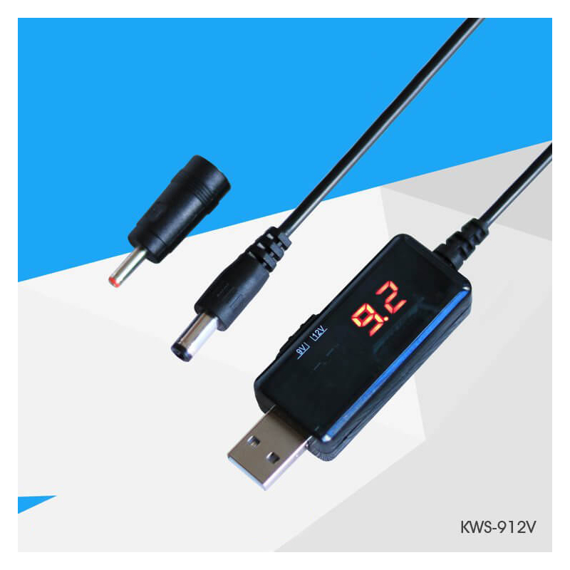 12V/9V USB Voltage Boost Regulator Cable 1M to DC Jack – Maker Zone