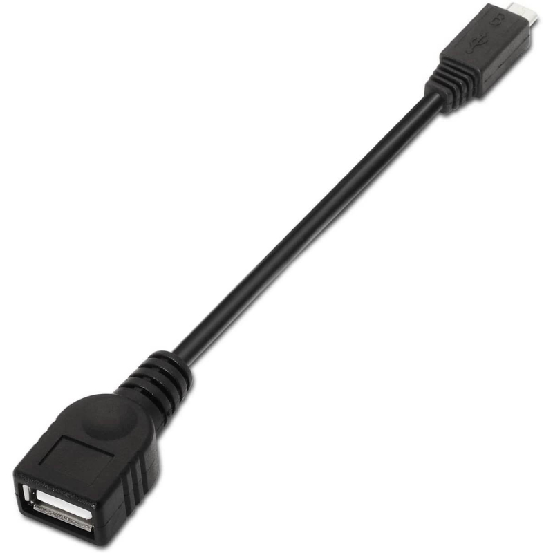 CABLE OTG MICROUSB/M USB-A/H 15CM NEGRO
