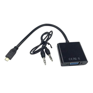 CONVERSOR ACTIVO MICRO HDMI (TIPO D) A VGA + AUDIO