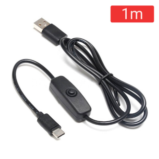 CABLE ALIMENTACION USB-C 1 METRO CON INTERRUPTOR