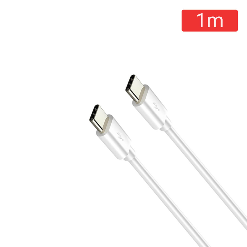 CABLE USB-C/M A USB-C/M 1M. BLANCO