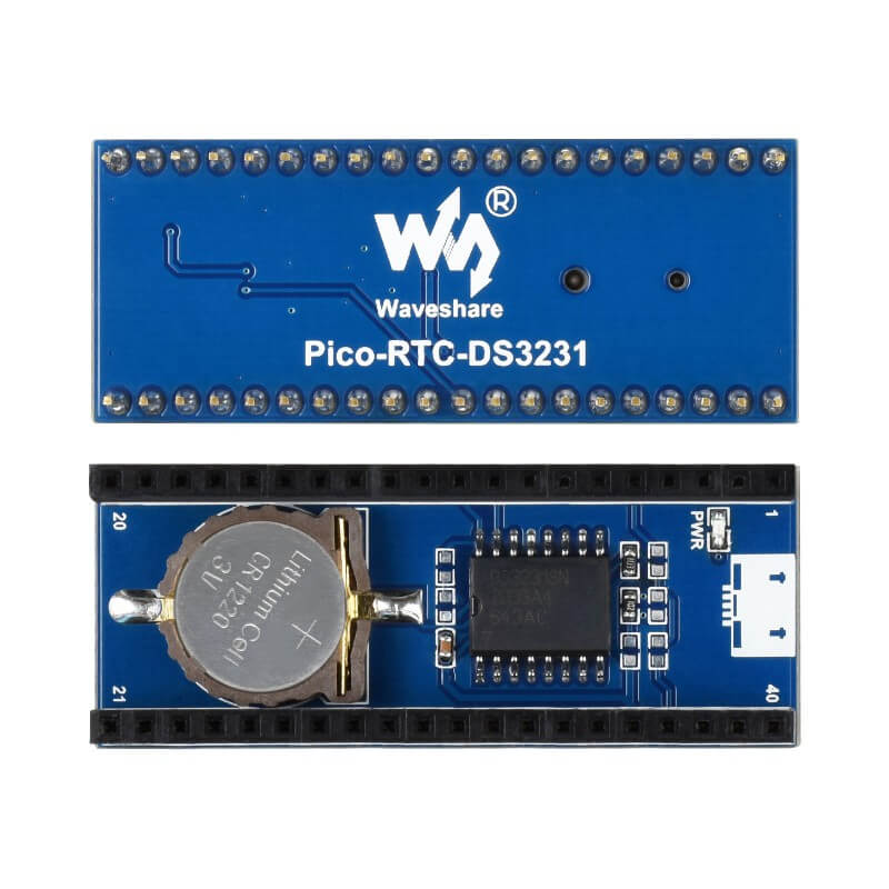 Waveshare Precision RTC Module For Raspberry Pi Pico Mini Board, Incorporates High Precision Real-Time Clock Chip DS3231, Uses I2C Bus For Communication, With Female Pin Header Stackable Design - View #4