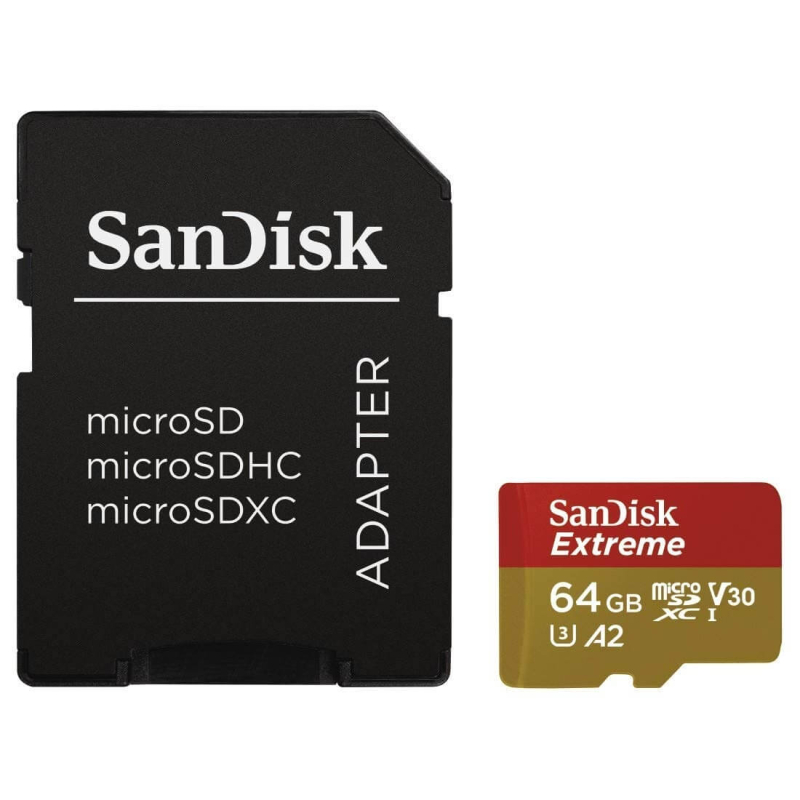 SANDISK EXTREME MICROSDXC 64GB CLASS10 U3 A2 V30 160MB/S