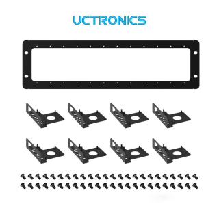 UCTRONICS 19 inch 3U Rack Mount for Raspberry Pi 4, with 8 Mounting Plates, Extendable to Support 12 Units of All Raspberry Pi B