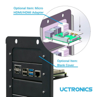 UCTRONICS 19 inch 3U Rack Mount for Raspberry Pi 4, with 8 Mounting Plates, Extendable to Support 12 Units of All Raspberry Pi B