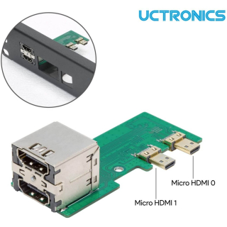 UCTRONICS for Raspberry Pi Rack with Micro HDMI Adapter Boards, 19&quot; 1U Rack Mount Supports 1-4 Units of Raspberry Pi 4 Mode