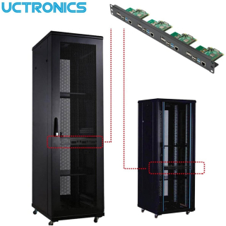 UCTRONICS for Raspberry Pi Rack with Micro HDMI Adapter Boards, 19&quot; 1U Rack Mount Supports 1-4 Units of Raspberry Pi 4 Mode