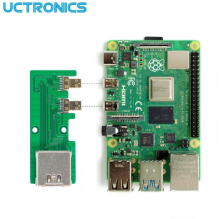 UCTRONICS Micro HDMI to HDMI Adapter Board for Raspberry Pi 4 Model B