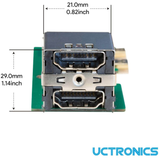 UCTRONICS Micro HDMI to HDMI Adapter Board for Raspberry Pi 4 Model B