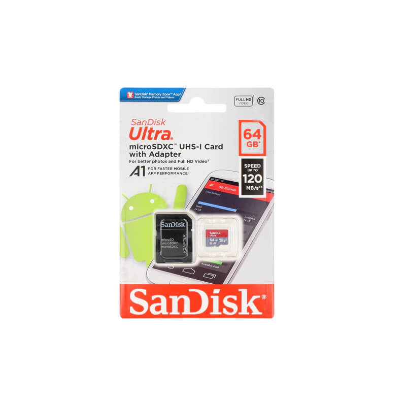 Veri SanDisk Ultra 64GB MicroSDXC Works for Lava Iris Fuel 10 by SanFlash 100MBs A1 U1 C10 Works with SanDisk 