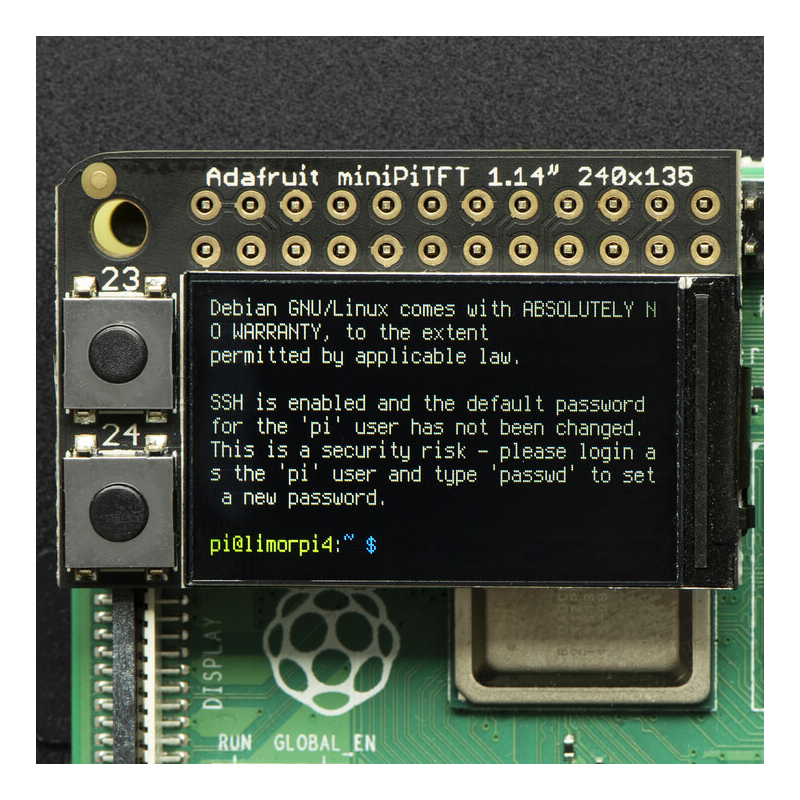 Adafruit Mini PiTFT - 135x240 Color TFT Add-on for Raspberry Pi