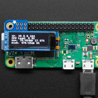 Adafruit PiOLED - 128x32 Monochrome OLED Add-on for Raspberry Pi