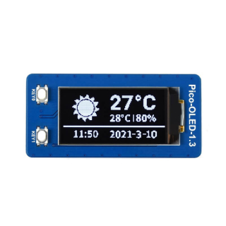 1.3inch OLED Display Module for Raspberry Pi Pico, 64×128, SPI/I2C