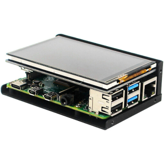 CAJA ACERO NEGRA PARA RASPBERRY PI 4 Y PANTALLA LCD 3,5"