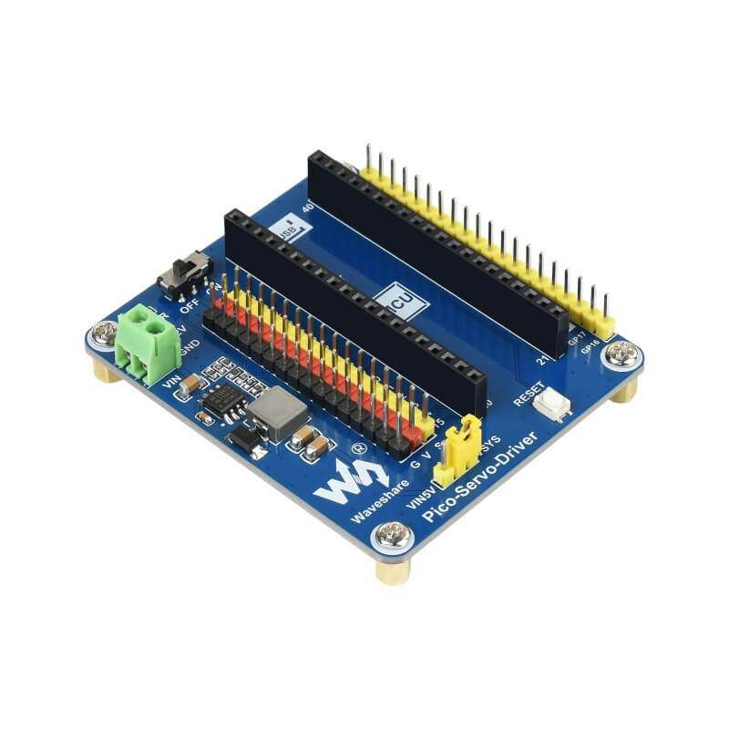 Servo Driver Module for Raspberry Pi Pico, 16-ch Outputs, 16-bit Resolution