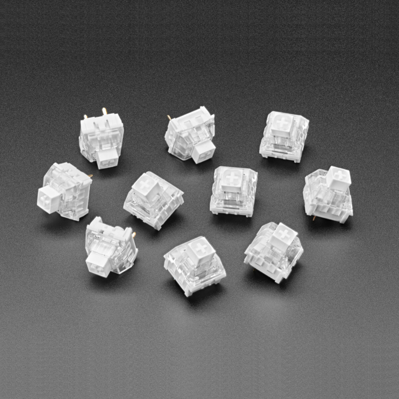 PULSADOR MECANICO KAILH - CLICKY WHITE - PACK 10 - COMPATIBLE CHERRY MX WHITE