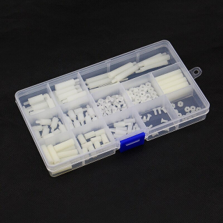 KIT TORNILLOS, TUERCAS Y SEPARADORES NYLON M2,5 M3 BLANCO (210 PIEZAS)