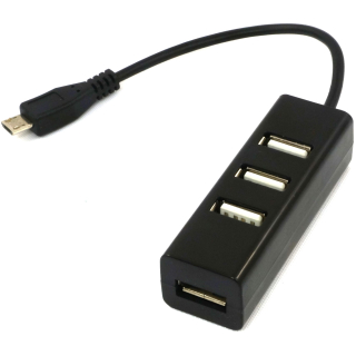 MINI HUB USB 4 PUERTOS NEGRO - MICRO USB OTG