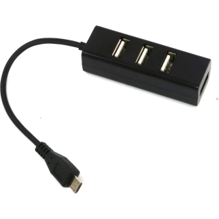 MINI HUB USB 4 PUERTOS NEGRO - MICRO USB OTG