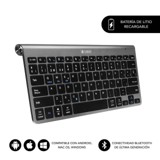 SUBBLIM TECLADO BLUETOOTH PURE COMPACT GREY