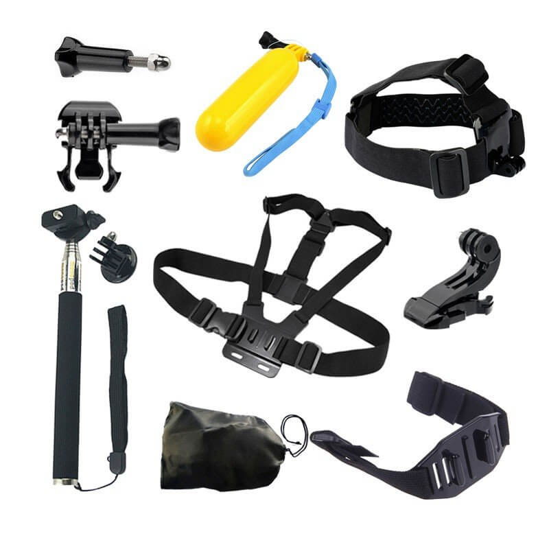 KIT 10 ACCESORIOS PARA CAMARA DEPORTIVA (YICAM, SJCAM, GOPRO,...)