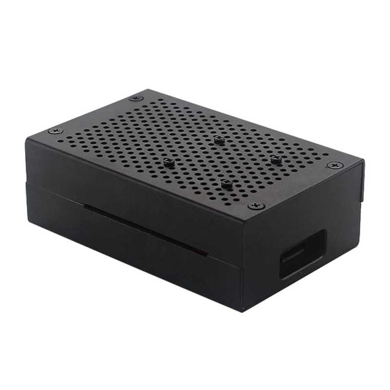 CAJA ALUMINIO CON REJILLA Y VENTILADOR PARA RASPBERRY PI 4