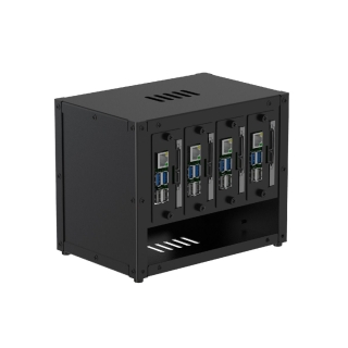 CAJA CLUSTER DESKTOP PARA 4 RASPBERRY PI 4, 4 DISCOS SSD Y UN SWITCH