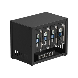 CAJA CLUSTER DESKTOP PLUS PARA 4 RASPBERRY PI 4, 4 DISCOS SSD Y UN SWITCH