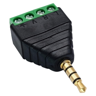 CONECTOR JACK 3,5" 4 POLOS A BLOQUE TERMINAL