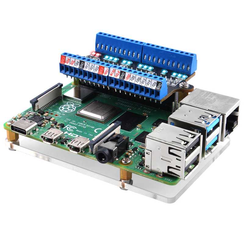 HAT TERMINAL GPIO CON TORNILLOS Y LED