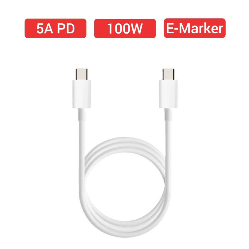 CABLE USB-C A USB-C - 100W - BLANCO