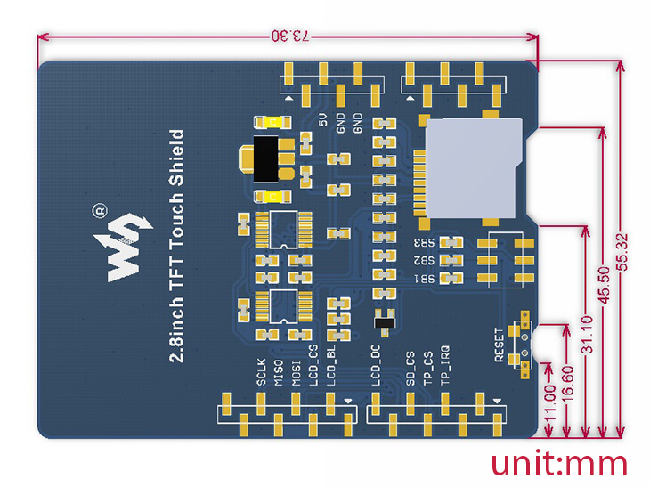 2.8inch Touch LCD Shield for Arduino