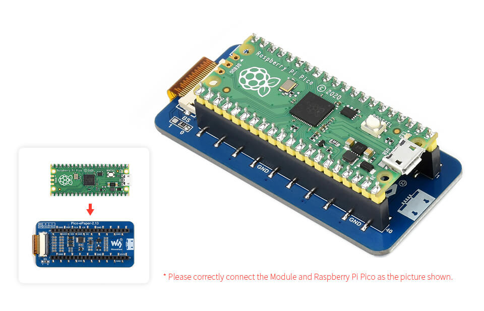 Display e-paper para Raspberry Pi Pico