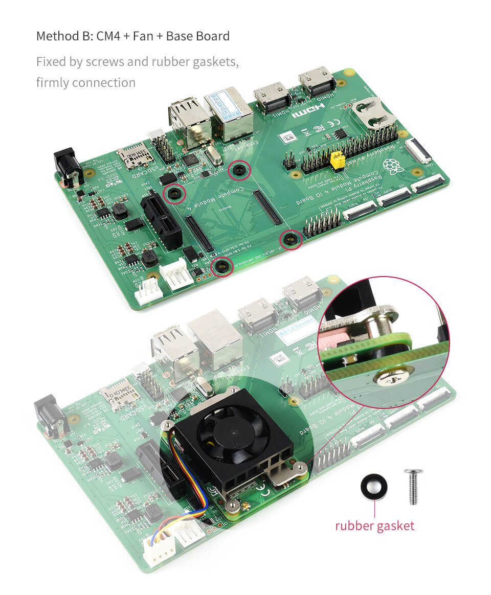 Dedicated 3007 Cooling Fan for Raspberry Pi Compute Module 4 CM4, Low Noise