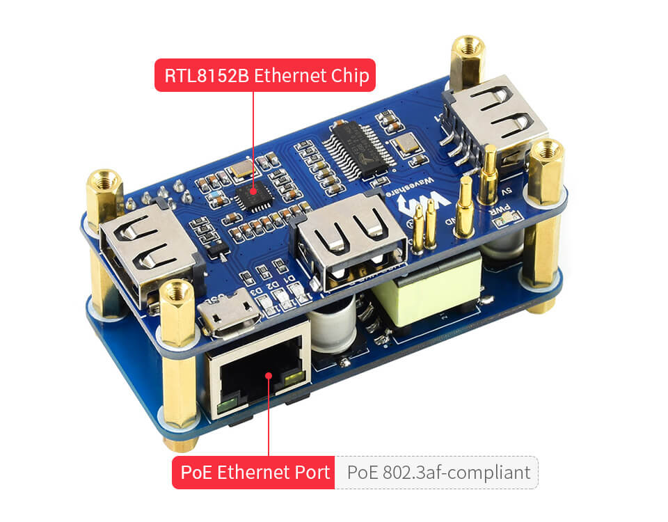 SB to Ethernet conversion by the RTL8152B chip, 10M / 100M auto-negotiation