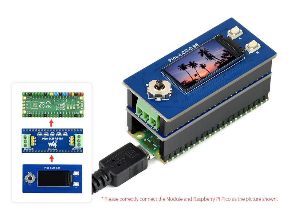 2-Channel RS485 Module for Raspberry Pi Pico, SP3485 Transceiver, UART To RS485