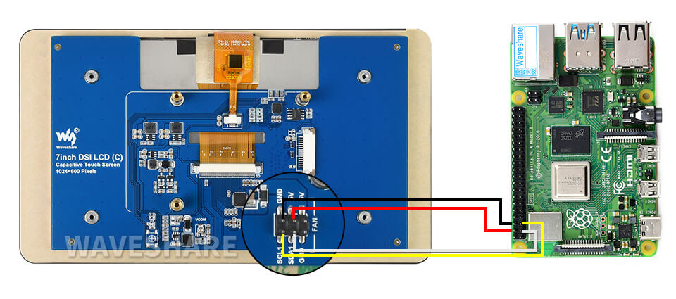 7inch Capacitive Touch IPS Display for Raspberry Pi, DSI Interface, 1024×600