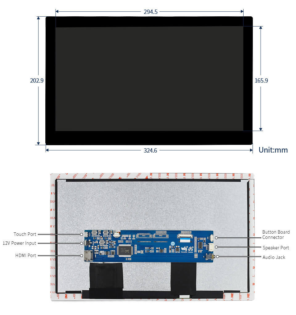 13.3inch Capacitive Touch Screen LCD, 1920×1080, HDMI, IPS, Various Systems Support