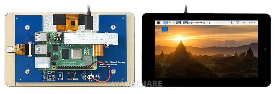 7inch Capacitive Touch Display for Raspberry Pi, with 5MP Front Camera, 800×480, DSI