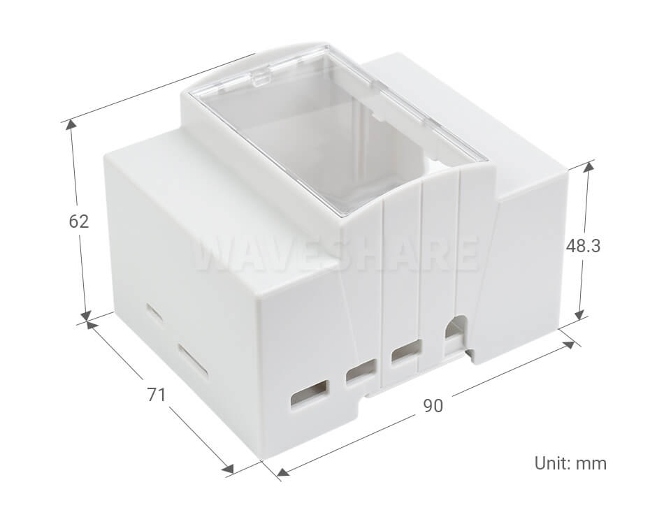 DIN Rail ABS Case for Raspberry Pi 4, Large Inner Space, Injection Moduling