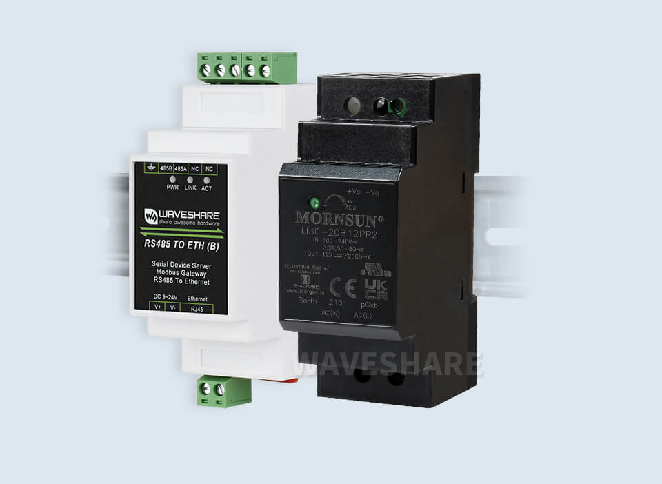 12V 2A Industrial DIN-Rail Power Supply, AC/DC Converter